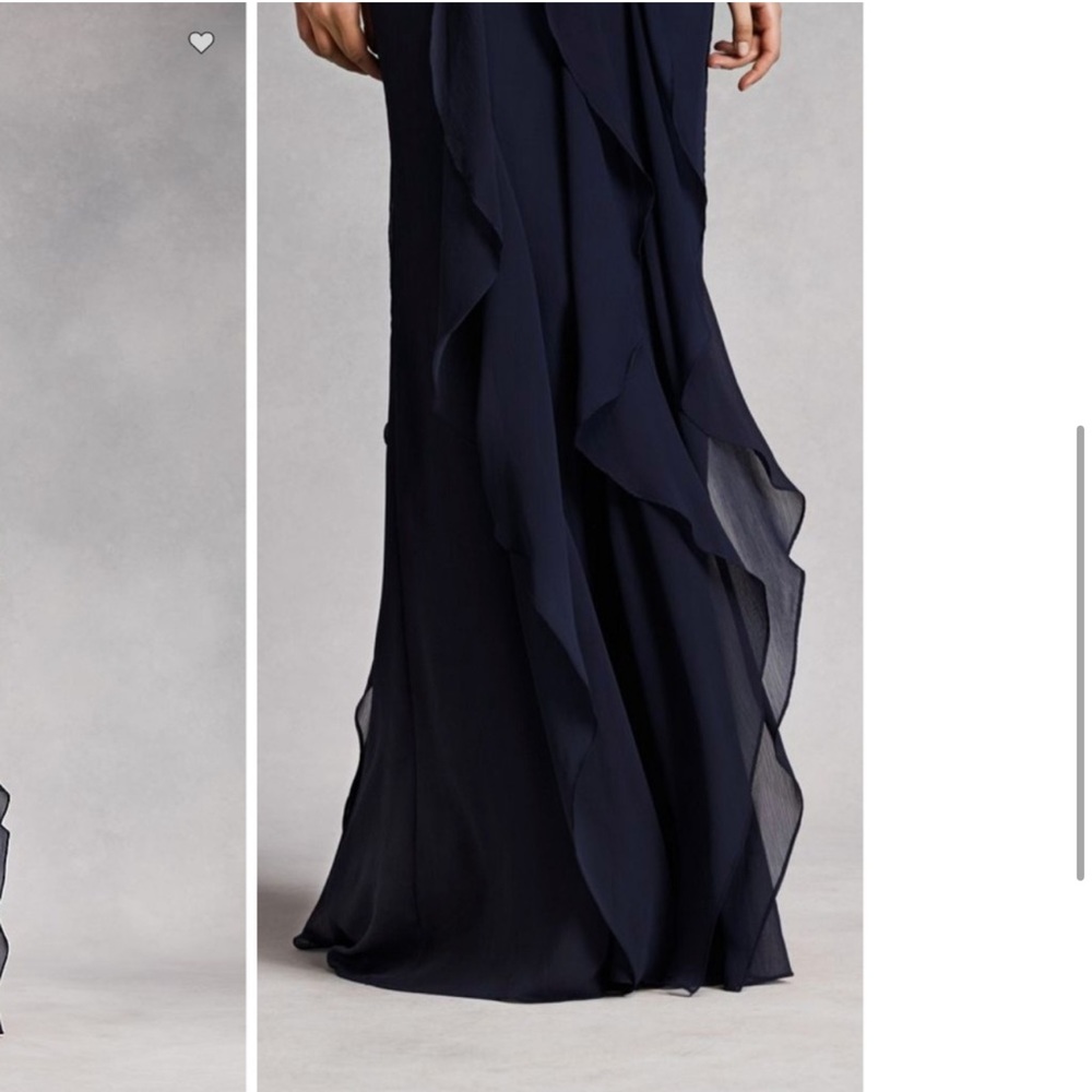 Vera Wang Ruffle Chiffon Formal Evening Gown Dress Size 4 - Picture 2 of 13